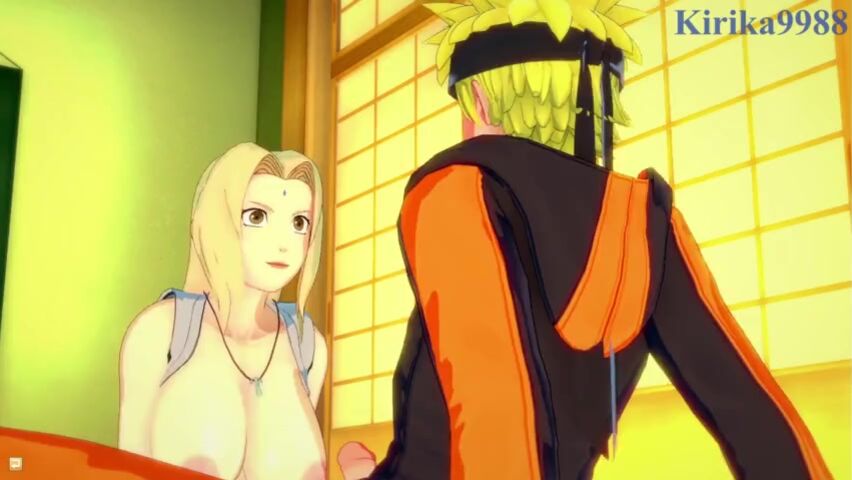 Tsunade and Naruto Uzumaki have deep sex in a Japanese-style room. - Naruto Hentai