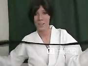 白色柔道服美脚足交